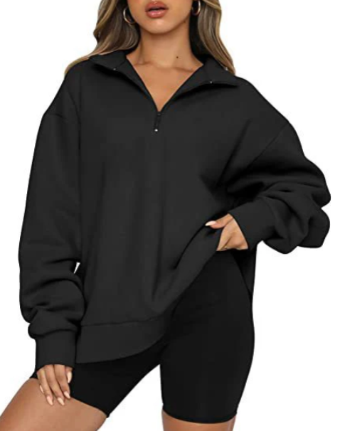 Pull moderne et décontracté pour femme avec demi-fermeture éclair
