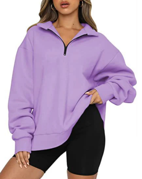 Pull moderne et décontracté pour femme avec demi-fermeture éclair