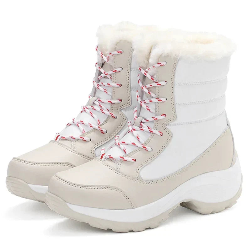 Berg-Feldt | Plattform Outdoor Schnee Stiefel mit Fleece Warmen Knöchel Keil