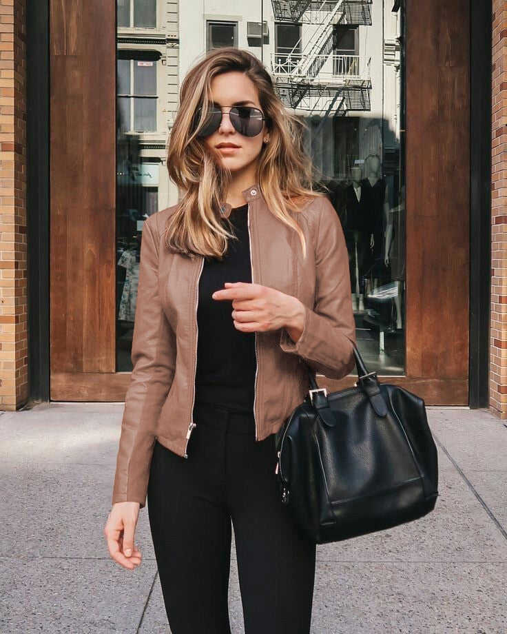 Berg-Feldt | Veste en cuir slim fit pour femme