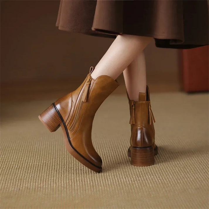 Berg-Feldt | Stovler Ankle Boots und Lederstiefel mit Reißverschluss