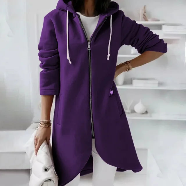 Berg-Feldt | Hoodie-Cardigan mit abgerundetem Saum