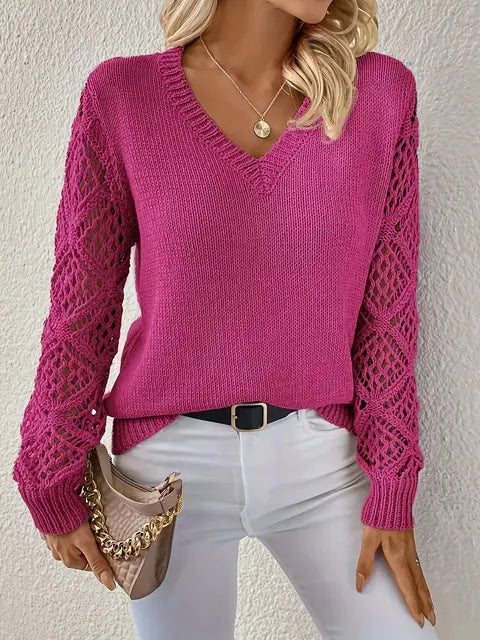 Berg-Feldt | Solid V-Ausschnitt Strickpullover