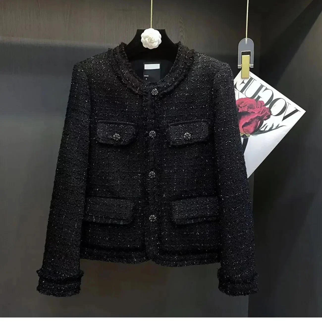 Berg-Feldt | Schwarzer Tweed Blazer Herbst Winter