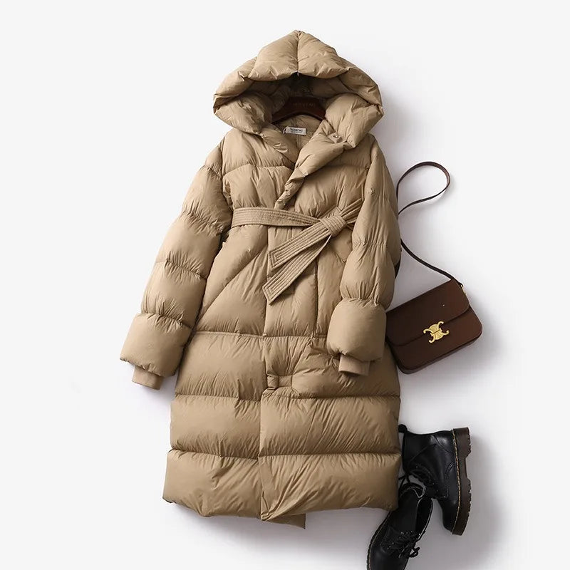 Berg-Feldt | Lang mit Kapuze für Frauen Ideal für den Winter