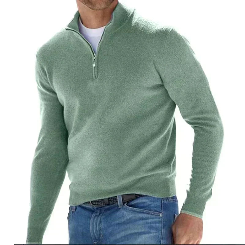 Berg-Feldt | Polo Stylischer Reißverschluss Pullover für Herren