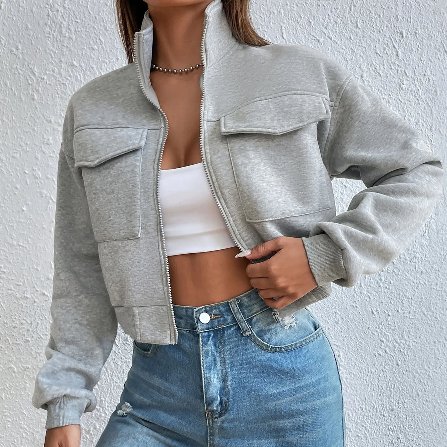 Berg-Feldt | Stilvolles Zip Up Crop Top