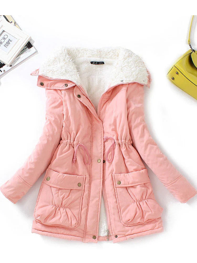 Berg-Feldt | Manteau d'hiver - Doublure en fausse fourrure - Coupe ajustable - Fermeture à glissière et à boutons-pression - Poches à rabat