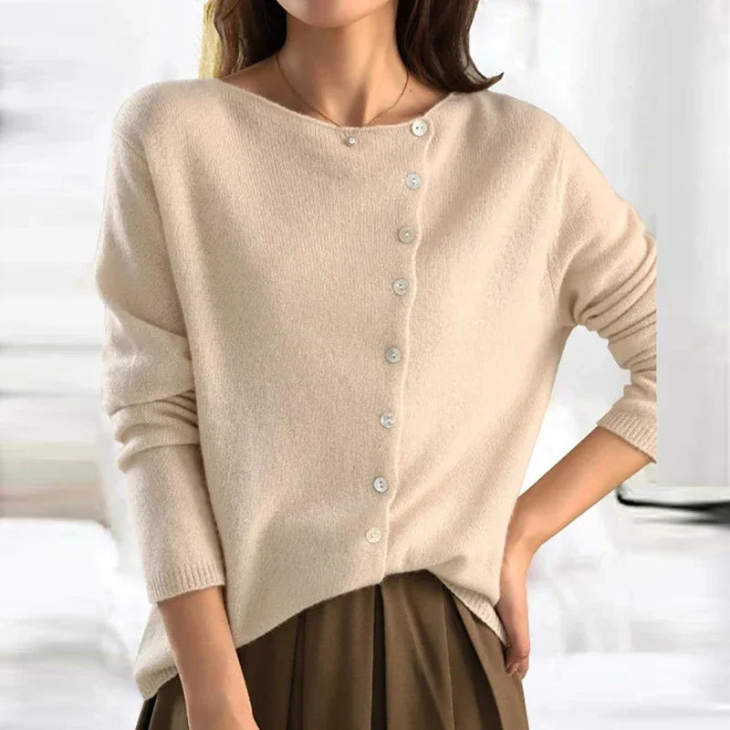 Berg-Feldt | Sweatshirt - Kaschmir-Cardigan mit Knopf Herbst