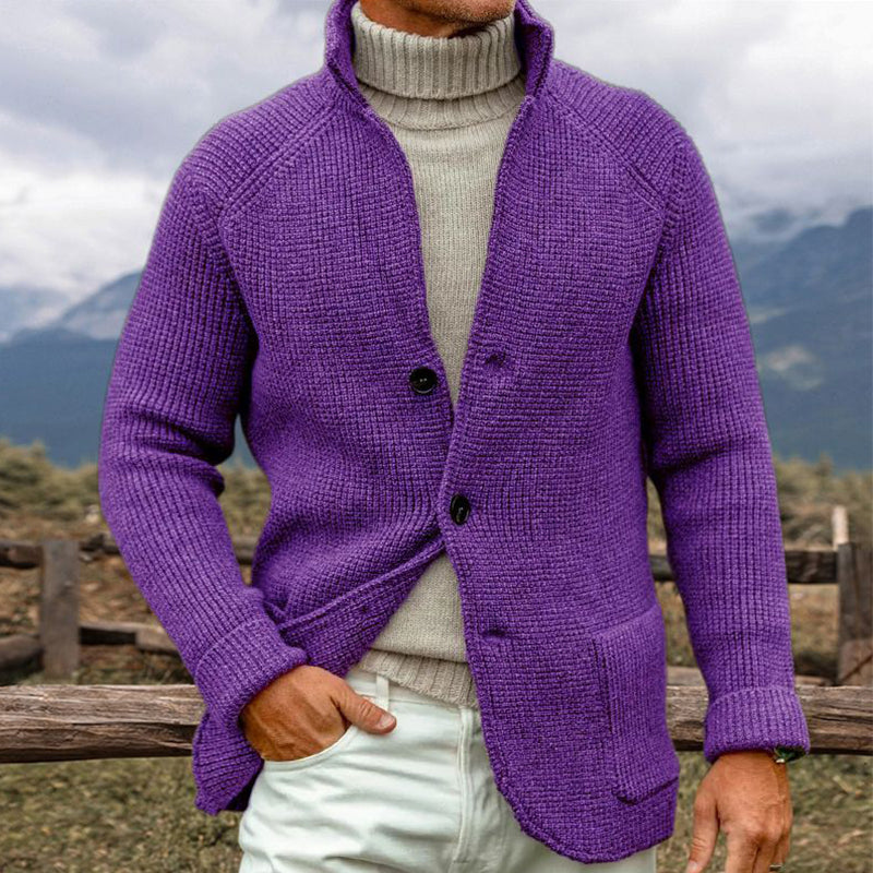 ERWIN - Gilet en maille grosse jauge aspect tricot