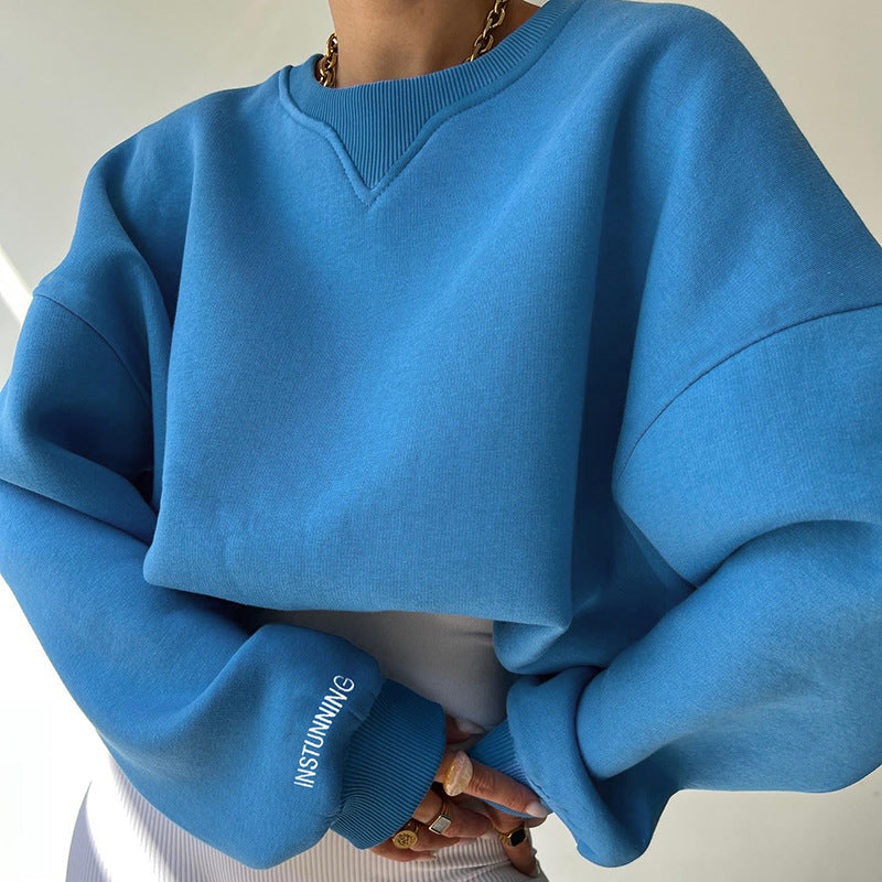 Sweat-shirt ras du cou oversize à manches longues Fudus