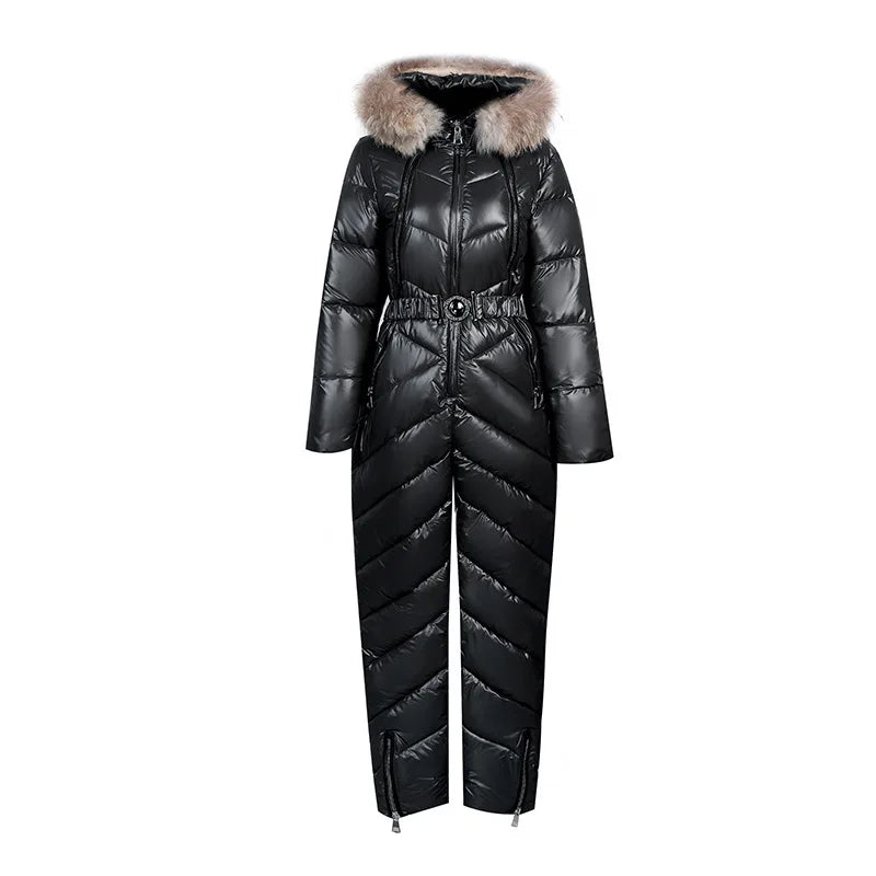 Berg-Feldt | Lässiger Winter Skianzug mit Pelzkragen Für Frauen