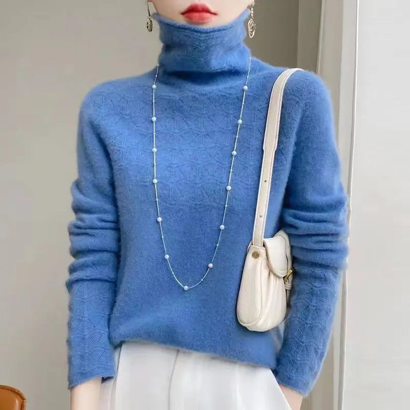 Pull col roulé à motifs pour femme