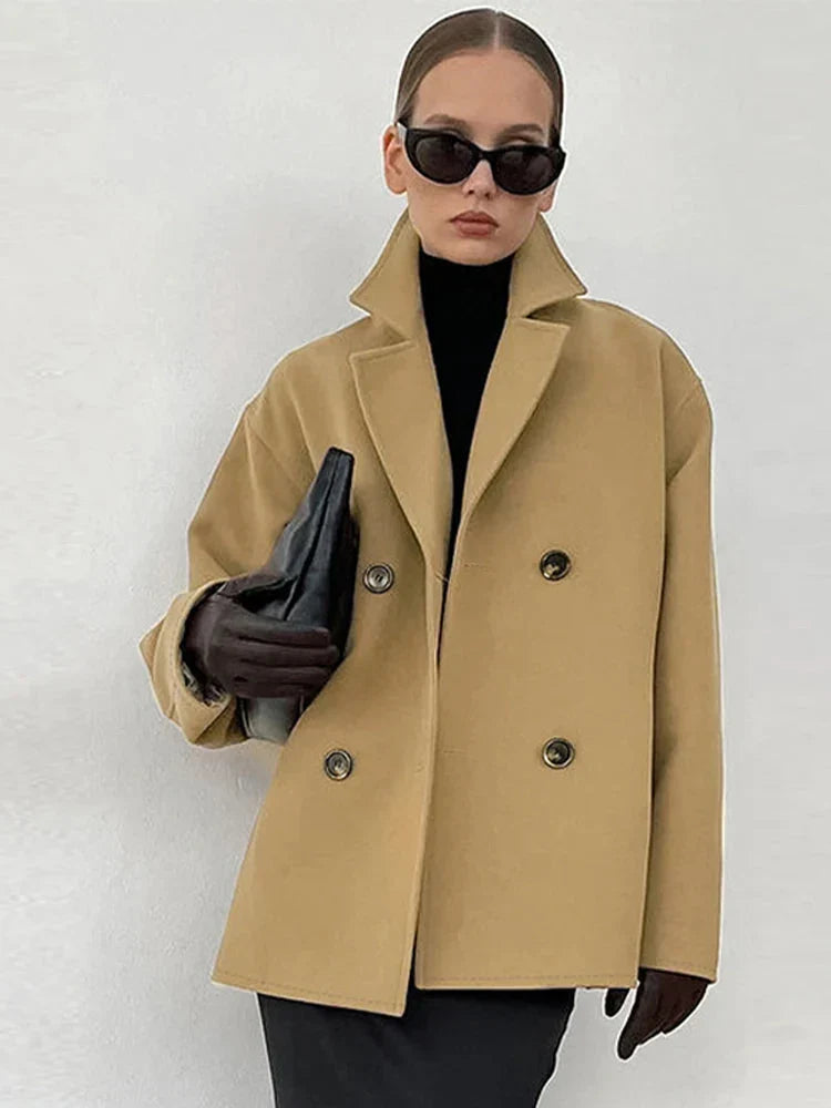Berg-Feldt | Manteau double en poils de chameau pour femme - Manteau d'hiver cintré et chic