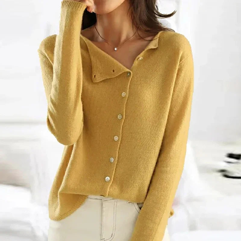 Berg-Feldt | Sweatshirt - Kaschmir-Cardigan mit Knopf Herbst