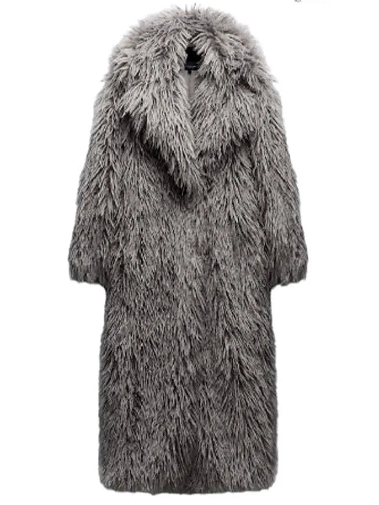 Berg-Feldt | Fellmantel - Vintage Lange Warme Winterjacke, Schicke Streetwear