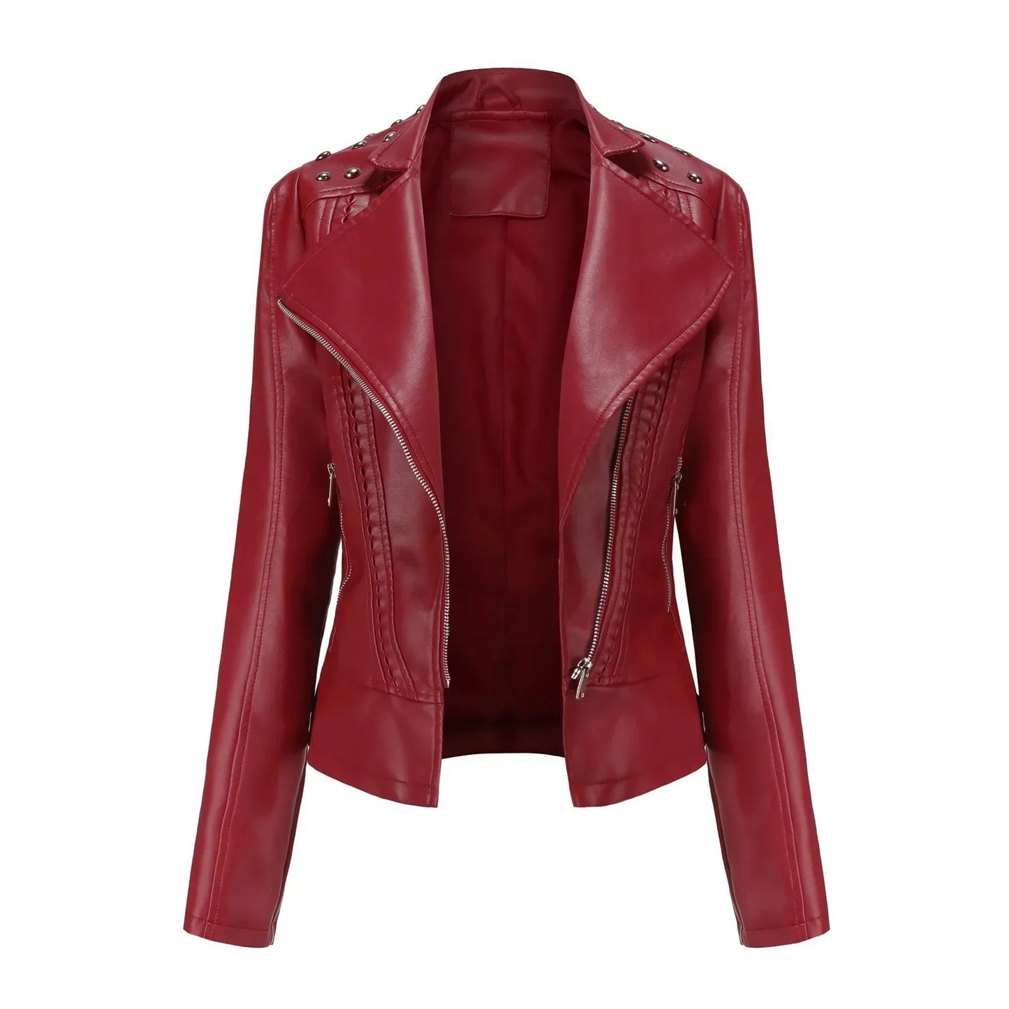 Doutzen: Elegante, schmale Lederjacke