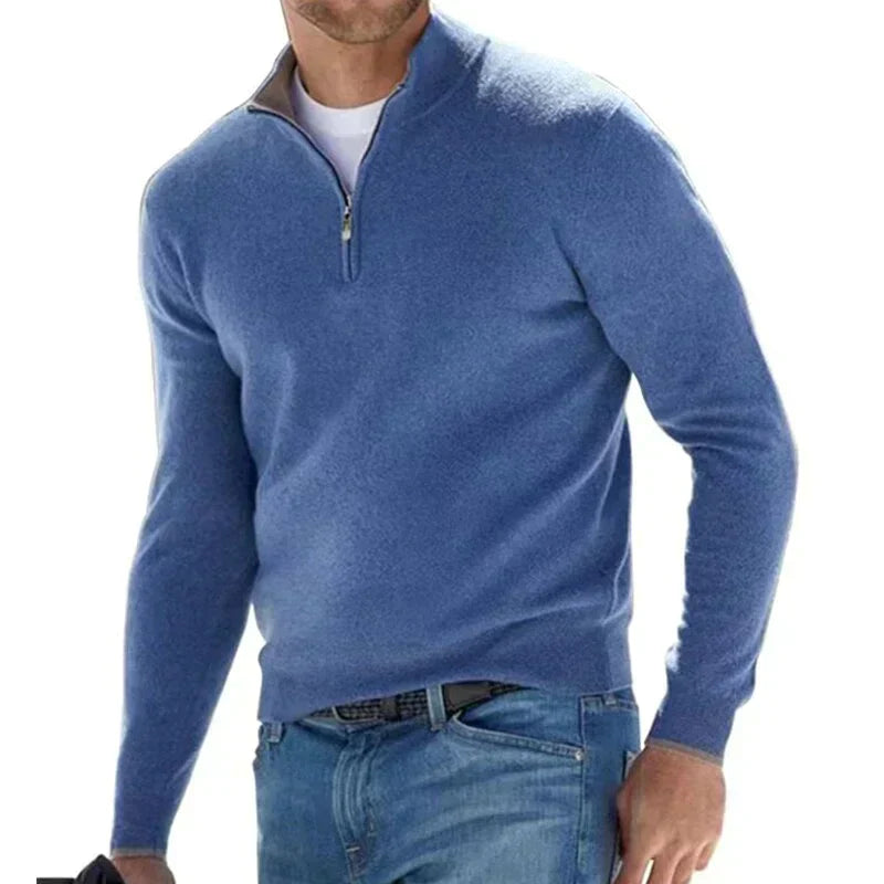 Berg-Feldt | Polo Stylischer Reißverschluss Pullover für Herren