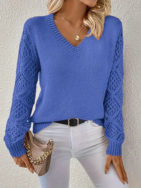 Berg-Feldt | Solid V-Ausschnitt Strickpullover