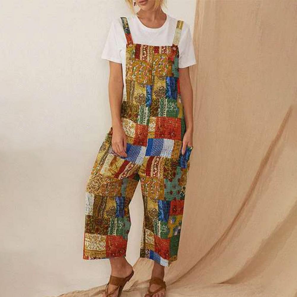 Combinaison-pantalon CLAIRE à jambes larges avec imprimé vintage