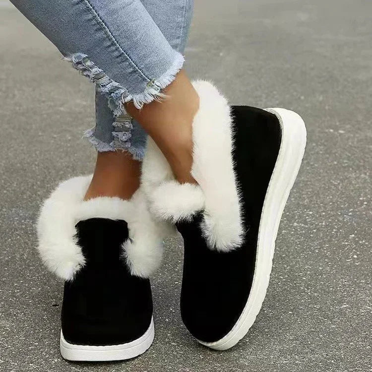 Berg-Feldt | Slip-On-Velours-Stiefeletten mit Plüschigem Fellfutter