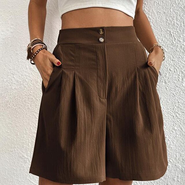 Damen-Shorts Orla: stylische Kurzhose mit Doppelknöpfen