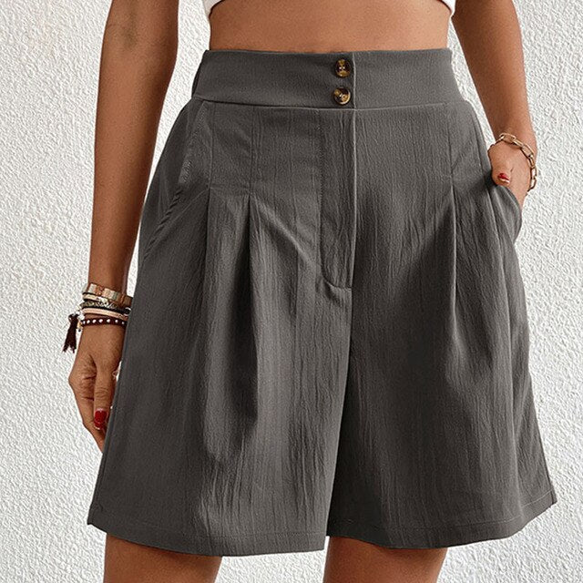 Damen-Shorts Orla: stylische Kurzhose mit Doppelknöpfen