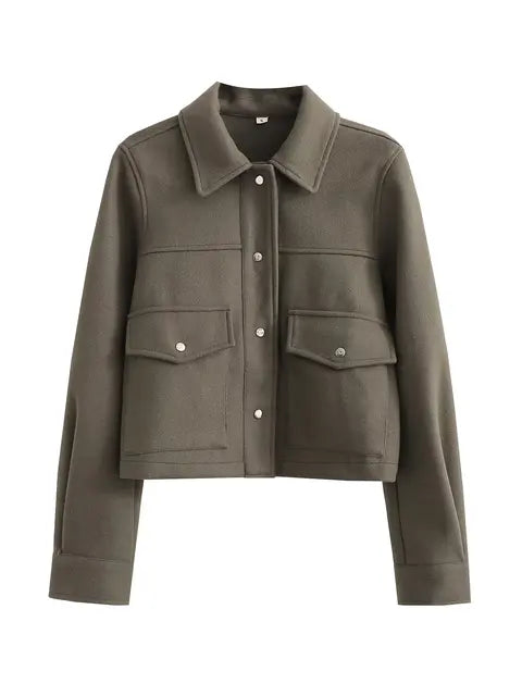 Berg-Feldt | Damenwolljacke mit Umlegekragen und Knopfleiste