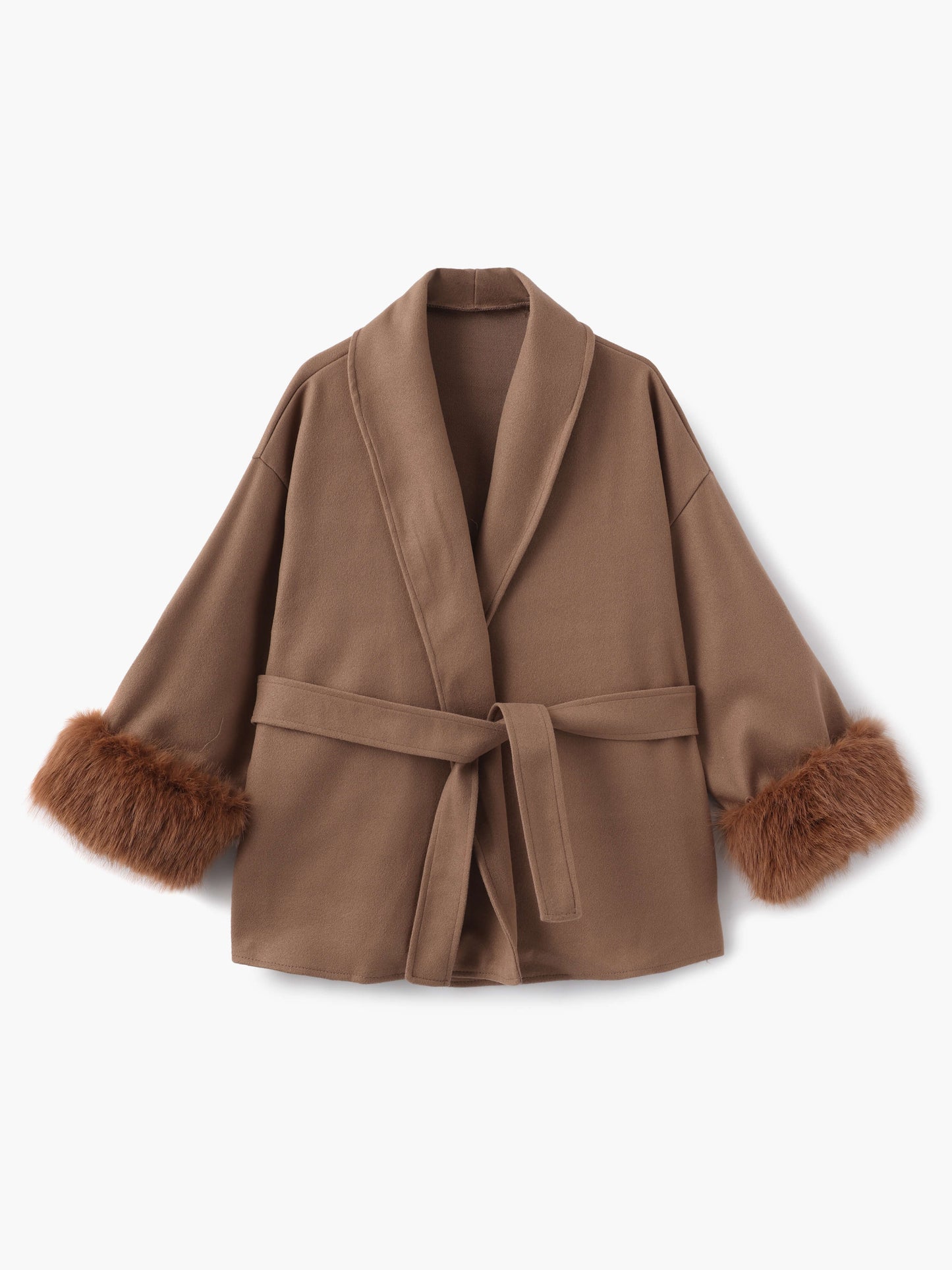 Berg-Feldt | Mantel mit Kunstfellbesatz Eleganter Winter Kurzmantel