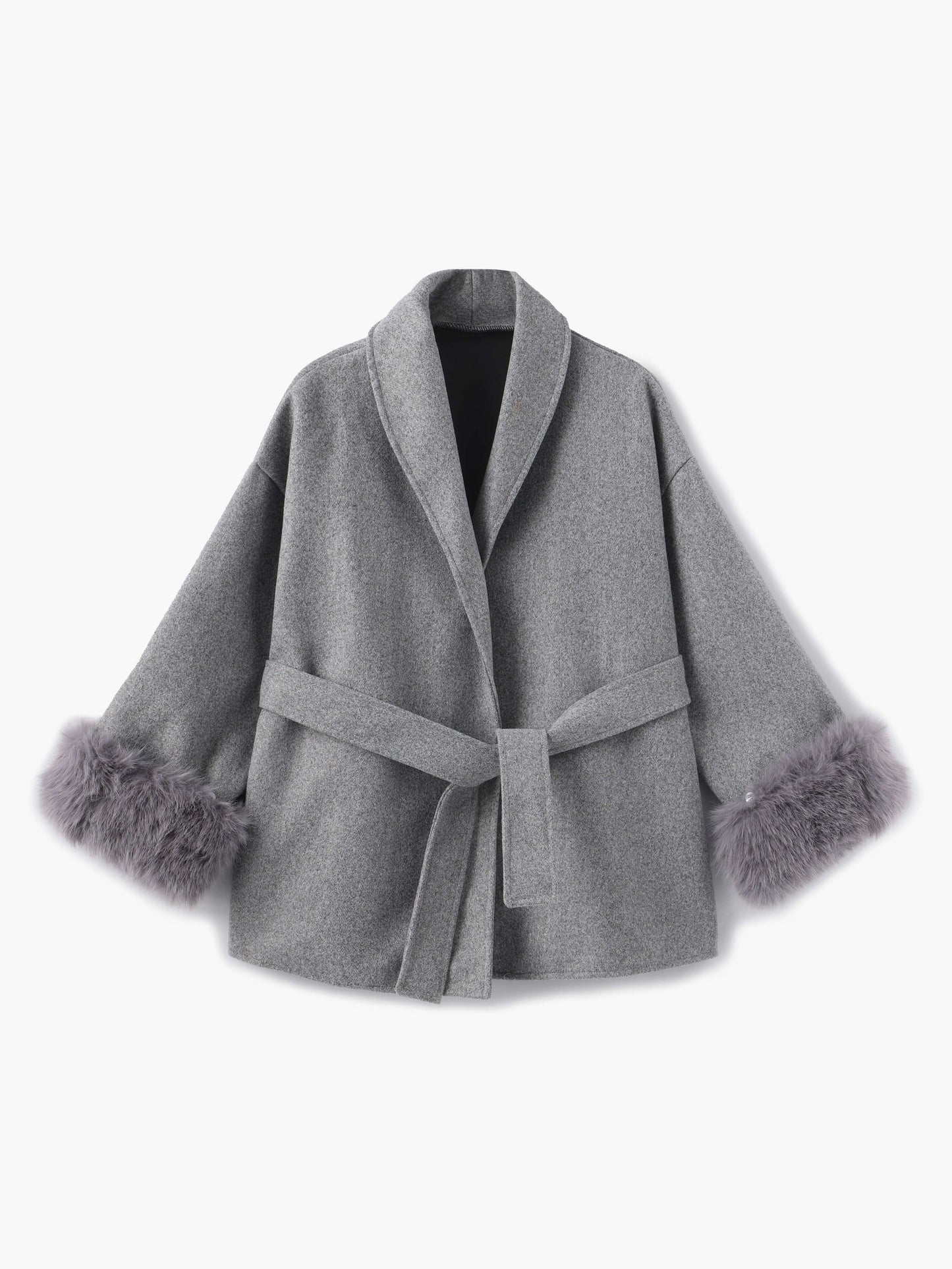 Berg-Feldt | Mantel mit Kunstfellbesatz Eleganter Winter Kurzmantel