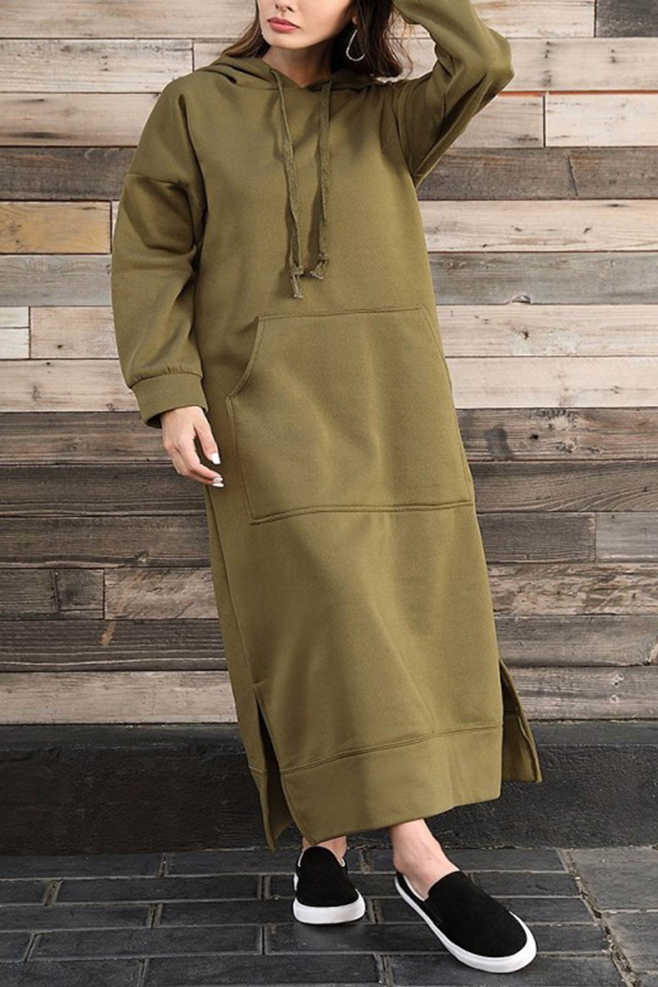 Robe à capuche fendue Caitlyn