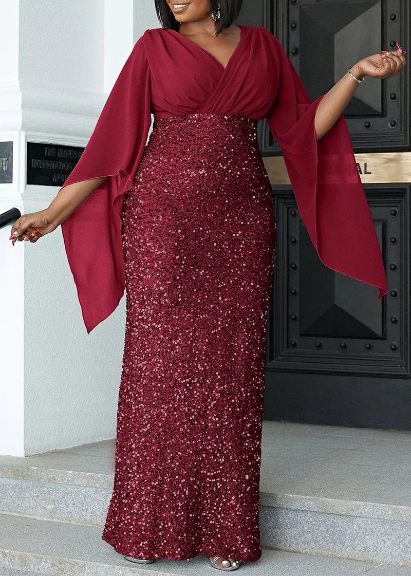 Élégante robe midi grande taille Sophia pour les occasions festives