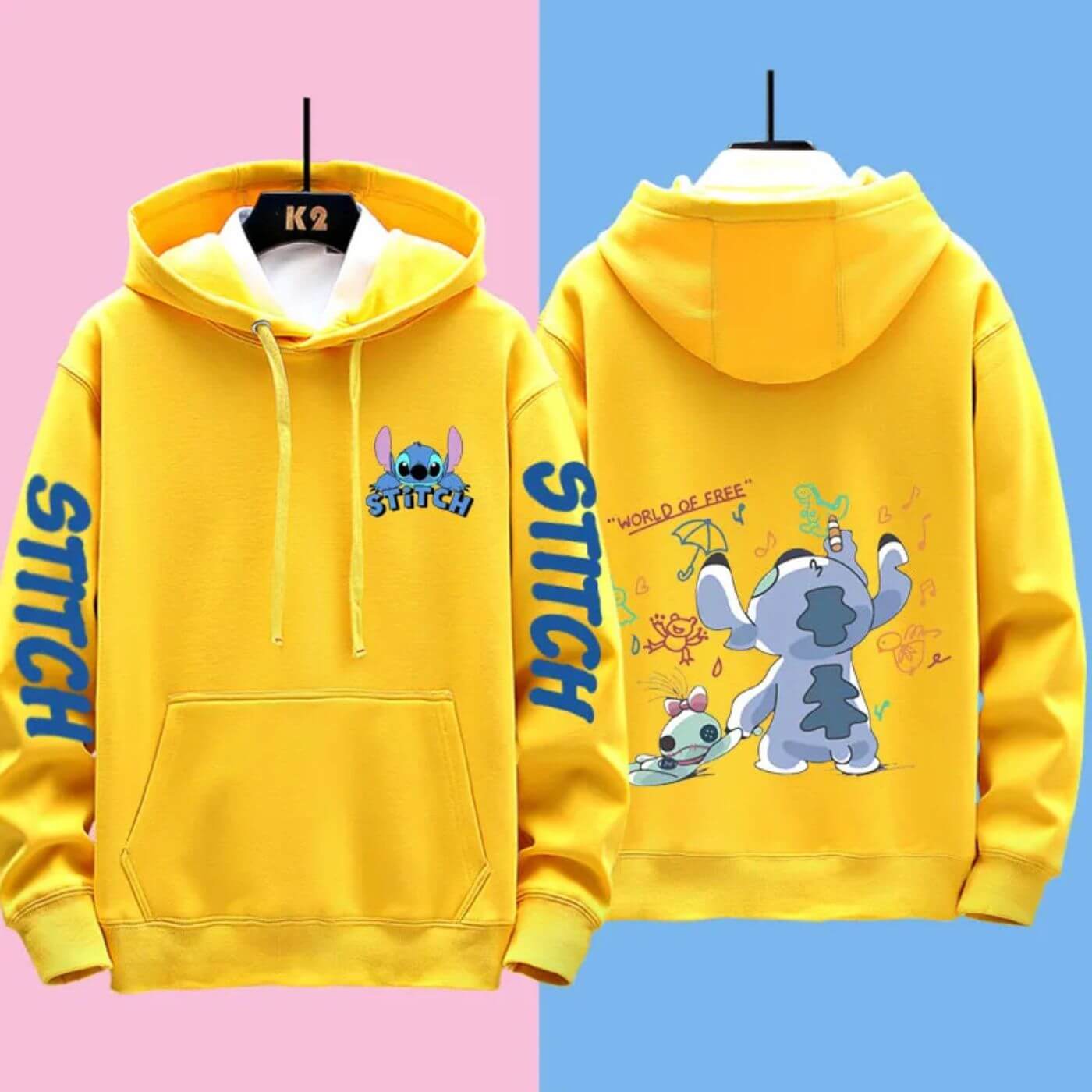 Sweat à capuche confortable Disney Stitch de Fudus