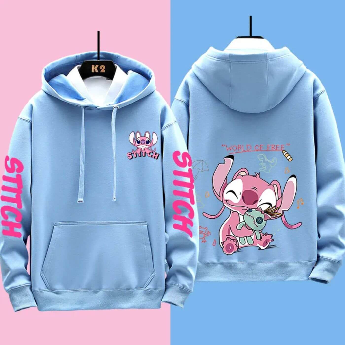 Sweat à capuche confortable Disney Stitch de Fudus