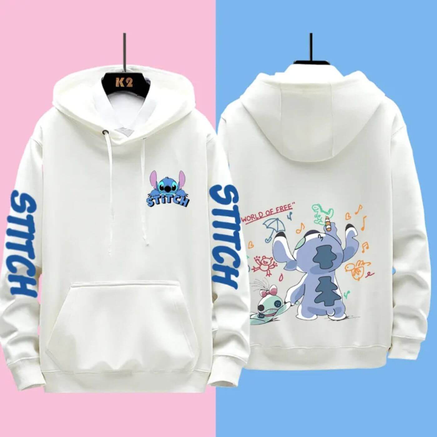 Sweat à capuche confortable Disney Stitch de Fudus