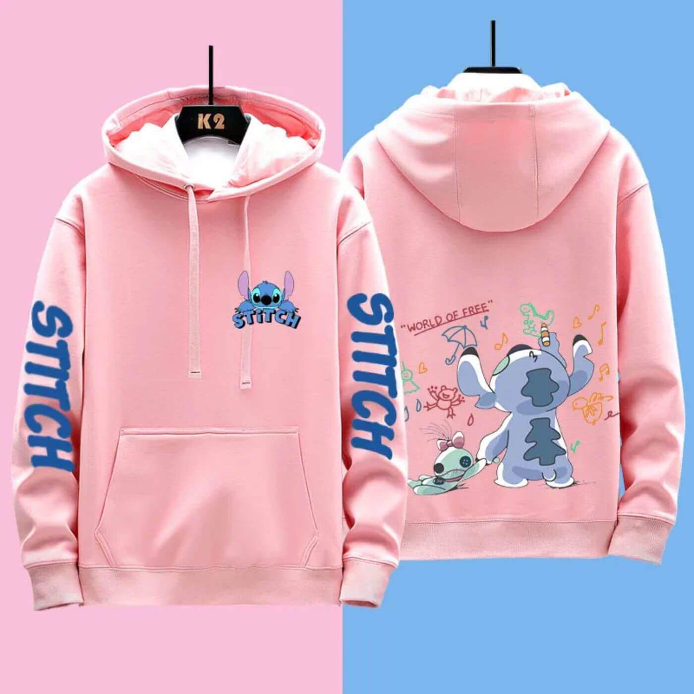 Sweat à capuche confortable Disney Stitch de Fudus