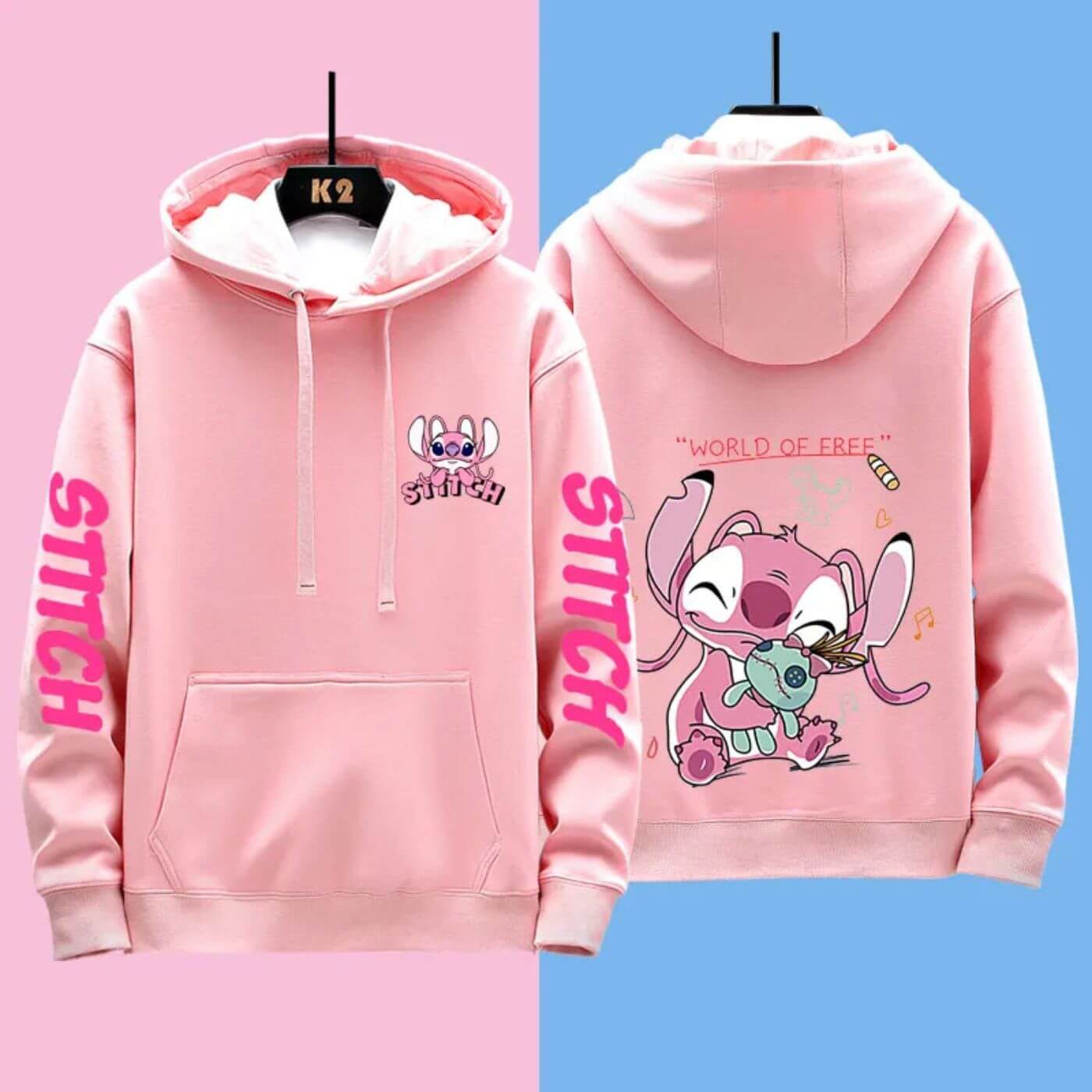 Sweat à capuche confortable Disney Stitch de Fudus