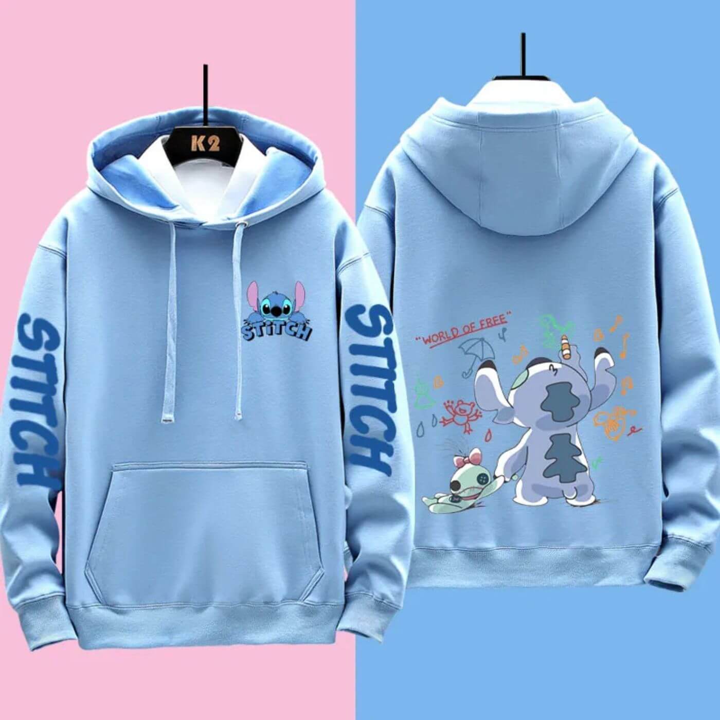 Sweat à capuche confortable Disney Stitch de Fudus