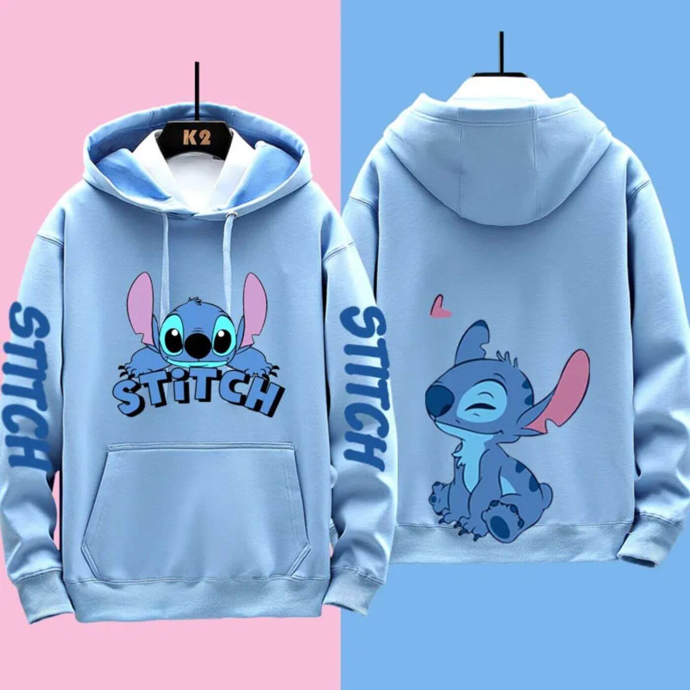 Sweat à capuche confortable Disney Stitch de Fudus