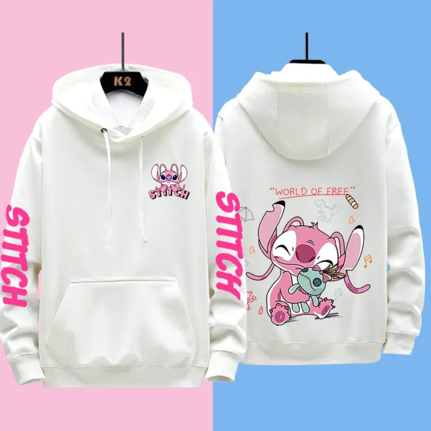 Sweat à capuche confortable Disney Stitch de Fudus