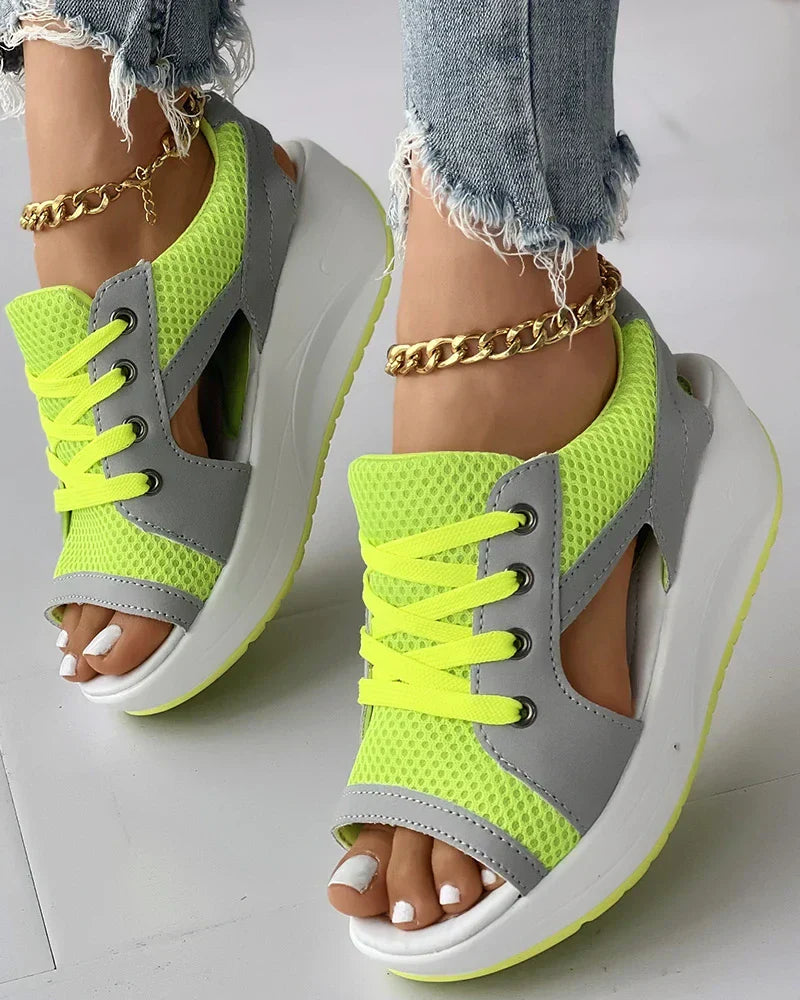 Sandales orthopédiques AURORA à lacets et bout ouvert