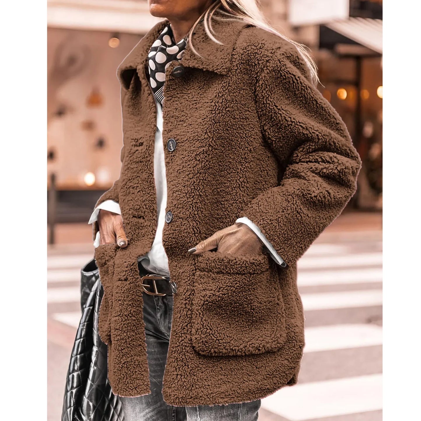 Berg-Feldt | Manteau d'hiver pour femme avec fermeture boutonnée et doublure douillette