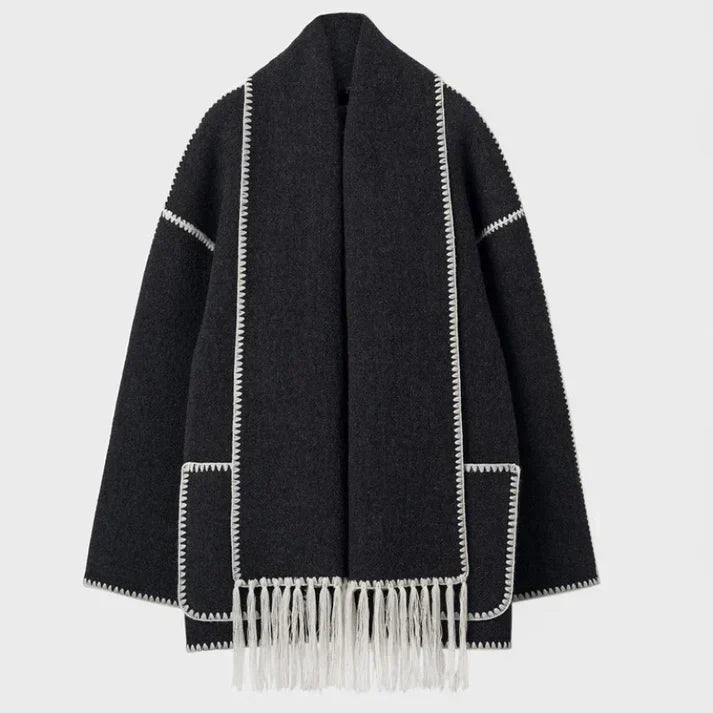 Berg-Feldt | Schal Jacke Aus Wollmischgewebe