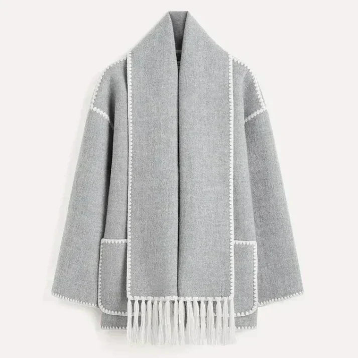Berg-Feldt | Schal Jacke Aus Wollmischgewebe