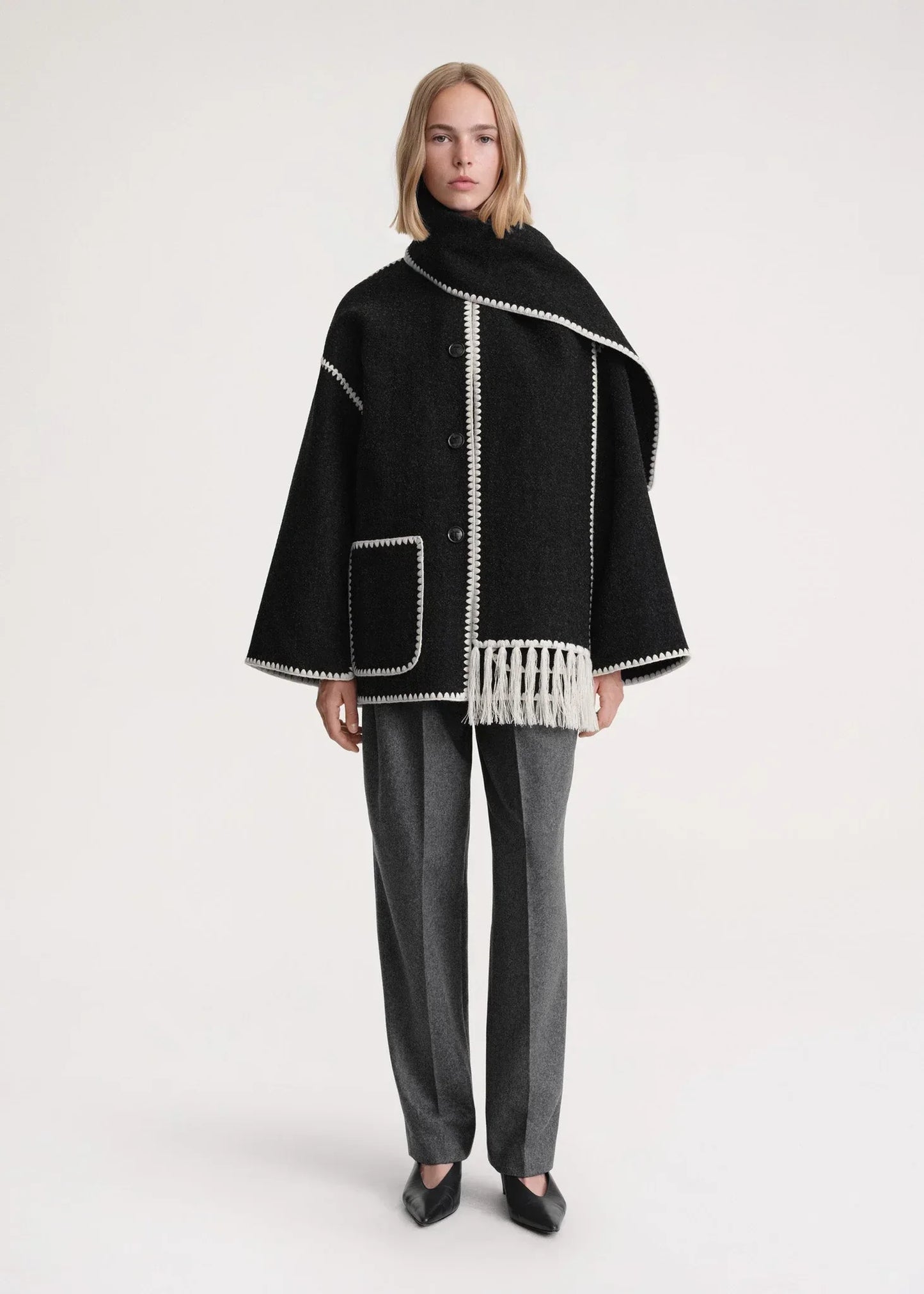 Berg-Feldt | Manteau en Laine pour Femmes Gris Élégant et Stylé