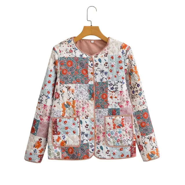 Berg-Feldt | Veste patchwork en fleurs, polyester, multicolore, confortable