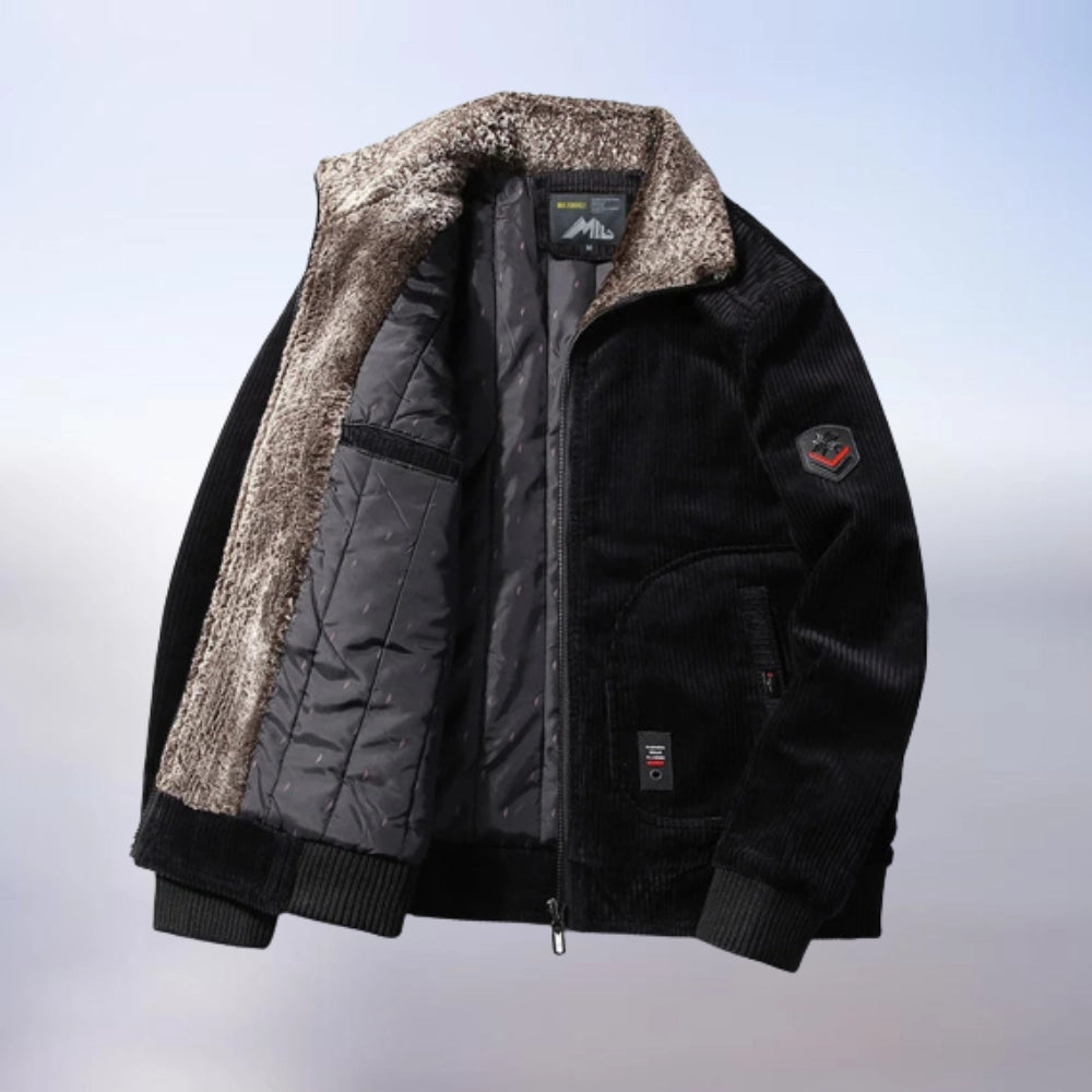 Männer Winterjacke von Berg-Feldt mit Cord und Steppfutter