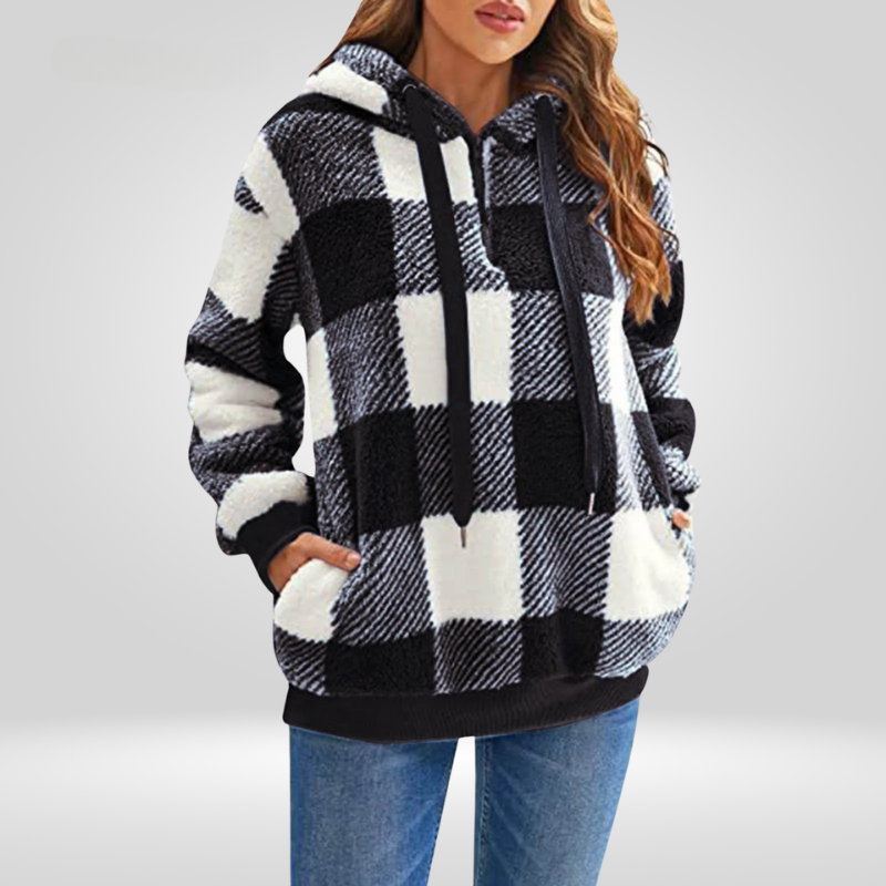 Berg-Feldt | Kariertes Kapuzenpullover