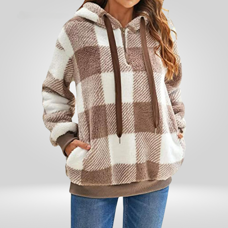 Berg-Feldt | Kariertes Kapuzenpullover