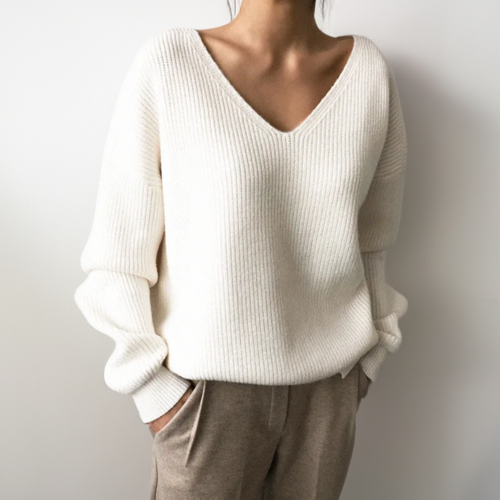 Berg-Feldt | Gestrickter V-Ausschnitt Pullover